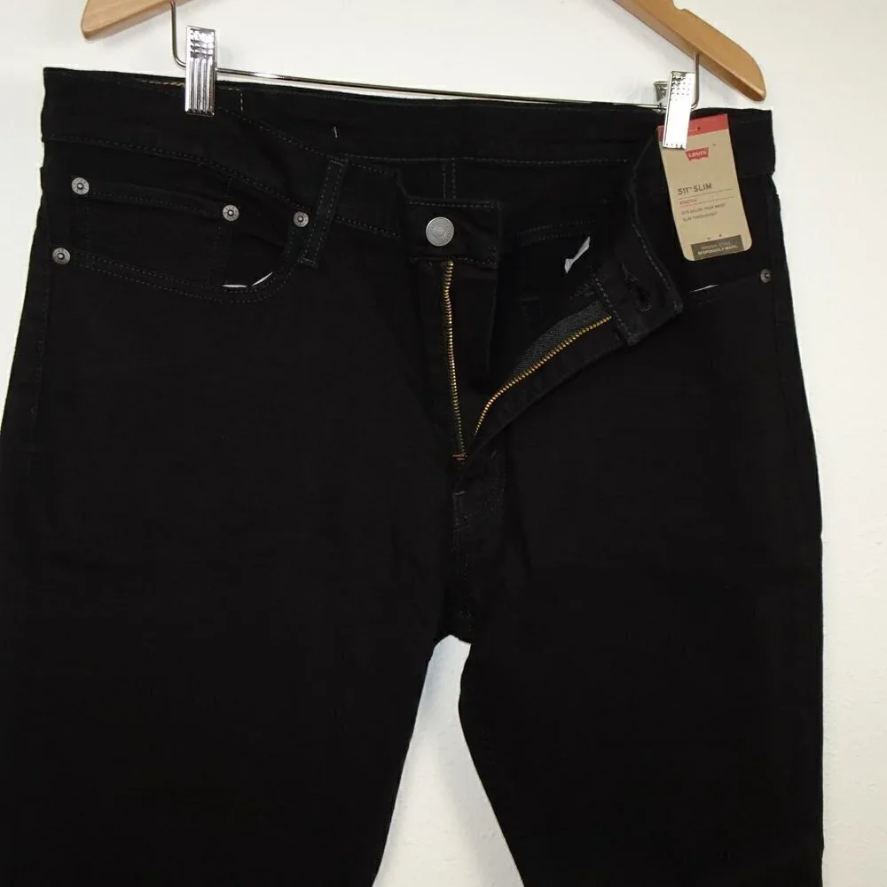 Levi's 511 Slim Jeans Men's Size 38x30 Black Denim Stretch